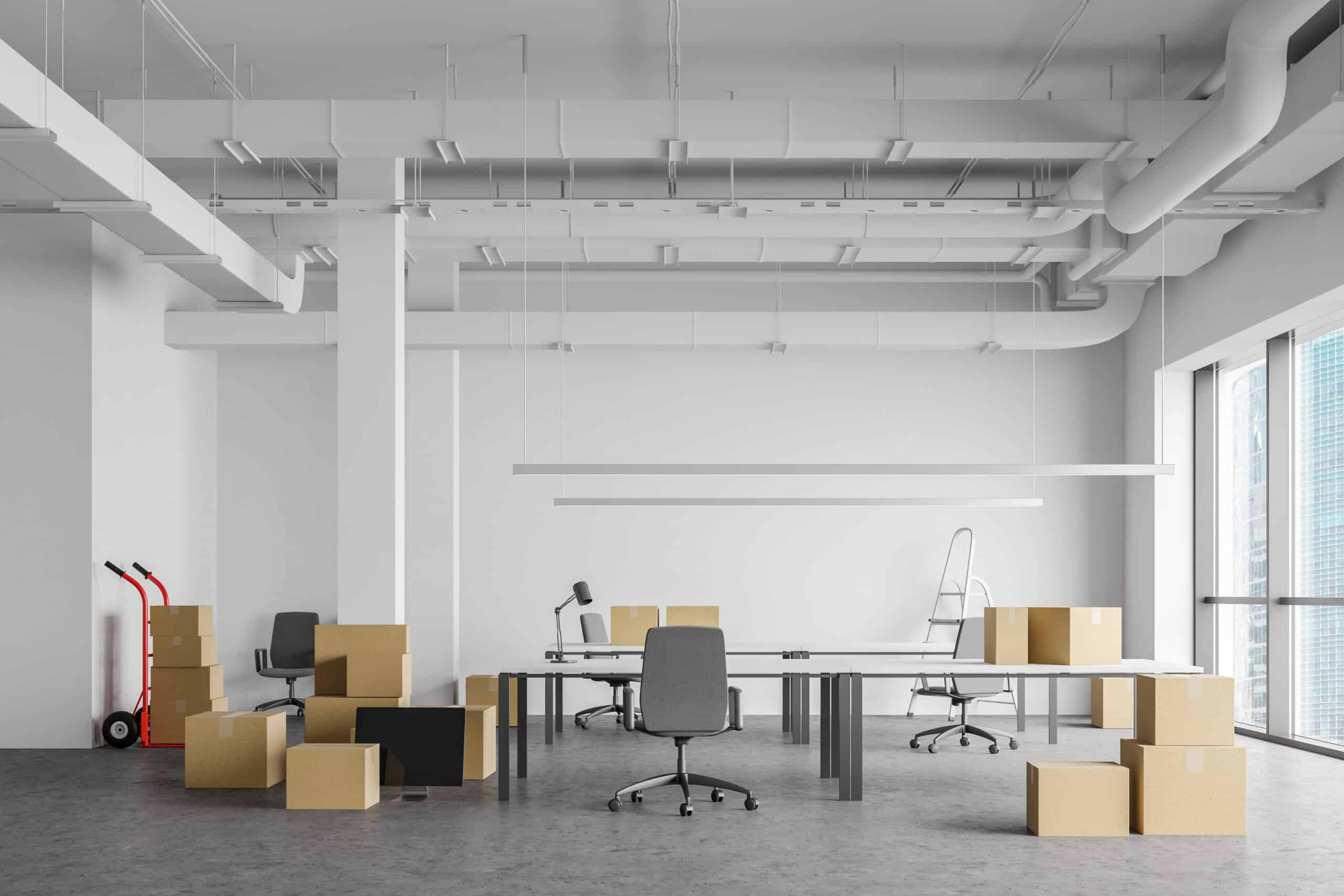 a picture of an office move by Ray Hamilton Company, a commercial relocation company based in Cincinnati Ohio